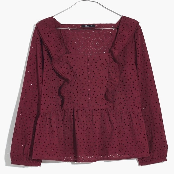 Madewell Eyelet Pom-Pom Top Large - Picture 6 of 10
